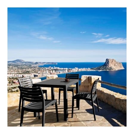 Cozydays Dba Compamia Siesta Ares 5 Piece Outdoor Dining Set, 31-1/2inW x 29inH Table, Dark Gray ISP1641S-DGR